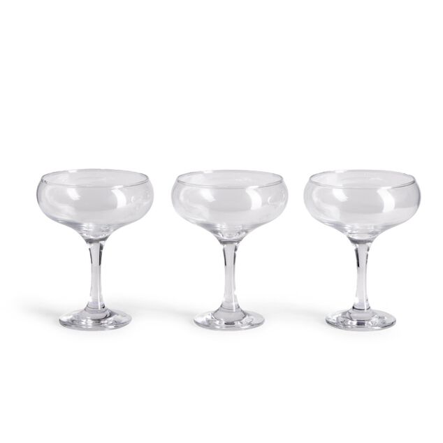 Lot de 3 coupes de champagne en verre 27cl