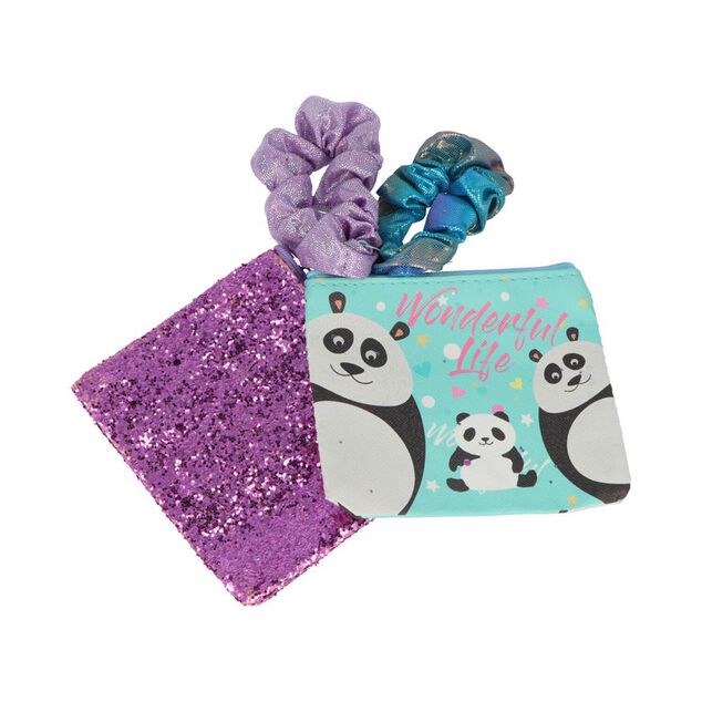 Pochette &agrave; cosm&eacute;tique x2 + &Eacute;lastique assorti x2