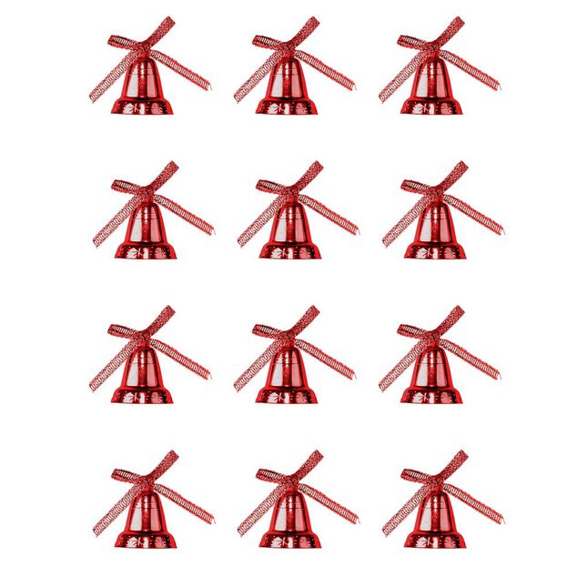 Décoration de Noël mini cloche brillante 12 pièces Ø3xH3,5cm (3 modèles)