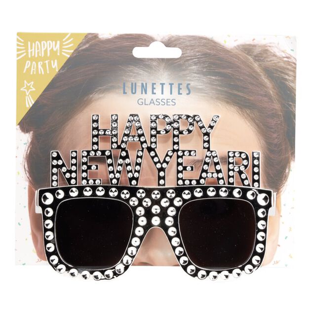 Lunette festive Happy New Year argenté