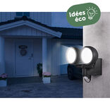 Projecteur LED solaire détecteur de mouvement 2 spots ronds
