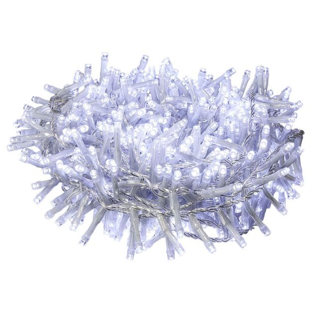 Guirlande lumineuse 700 LED cluster blanc froid fixe clignotant L.14 m