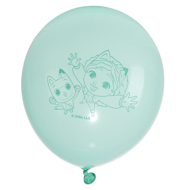 Ballon Gabby Chat x6 baudruche latex rose vert violet 13x17cm