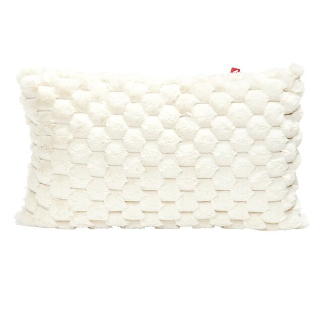 Housse de coussin effet fourrure lapin 30x50cm (3 mod&egrave;les)