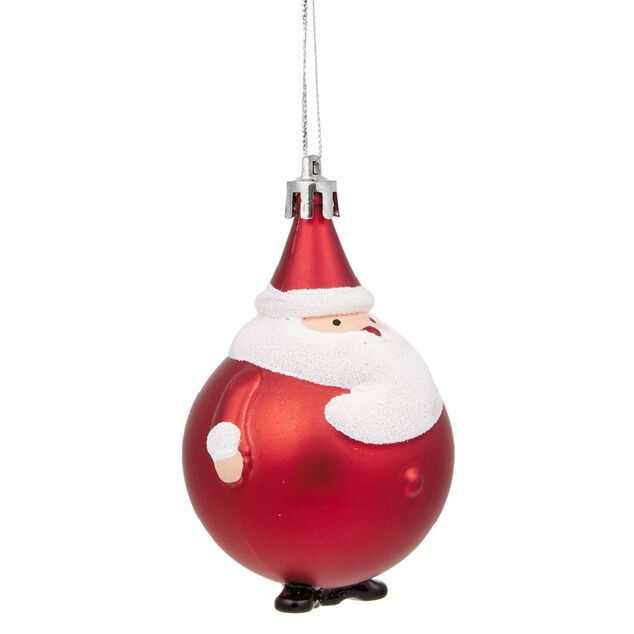 Boule P&egrave;re No&euml;l rouge &agrave; suspendre