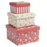 Boîte cadeau Noël x3 pliable 3 tailles motif pain d'épices