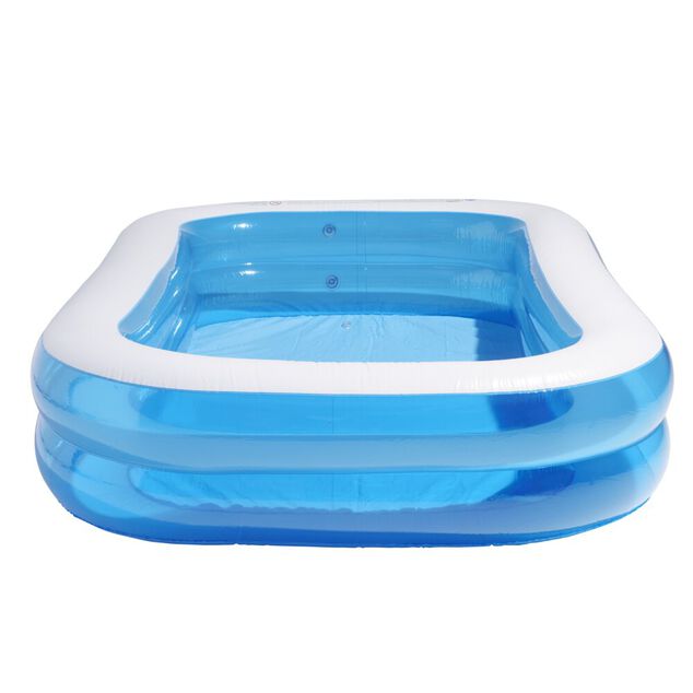 Piscinette rectangulaire Funky plastique bleu 262x175xH50cm