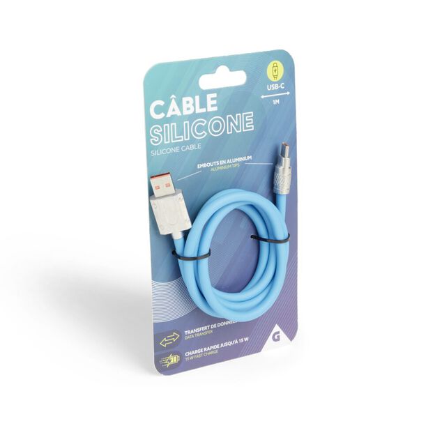 C&acirc;ble USB-C 1m en silicone