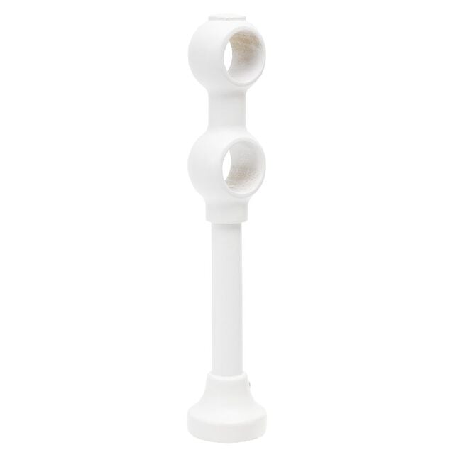 Support de tringle double &agrave; oeil en bois Blanc &Oslash;28mm
