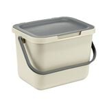 Poubelle &agrave; compost 6L plastique gris et beige 25,5x19xH18,5cm