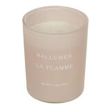 Bougie dans verre inscription Rallumer la flamme senteur passion