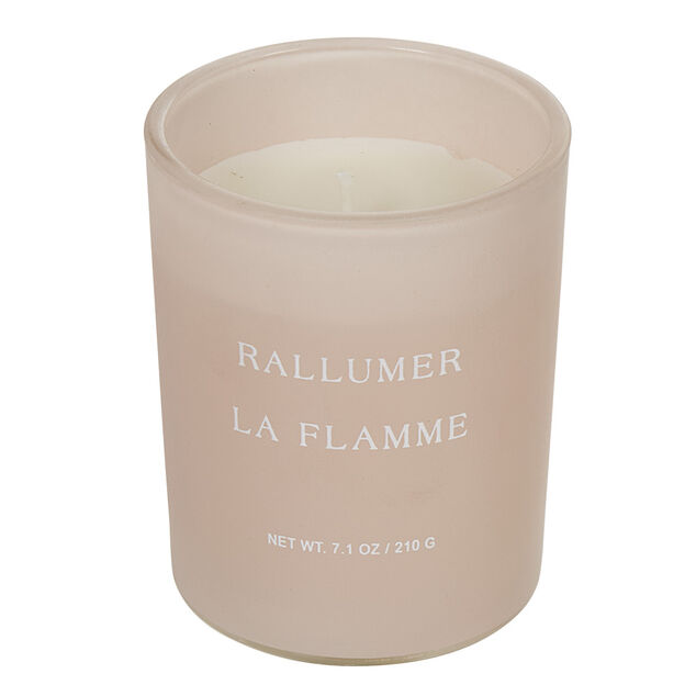 Bougie dans verre inscription Rallumer la flamme senteur passion