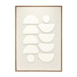 Tableau d&eacute;coratif motif laine boucl&eacute;e beige et marron bords bois 50x70cm (3 mod&egrave;les)