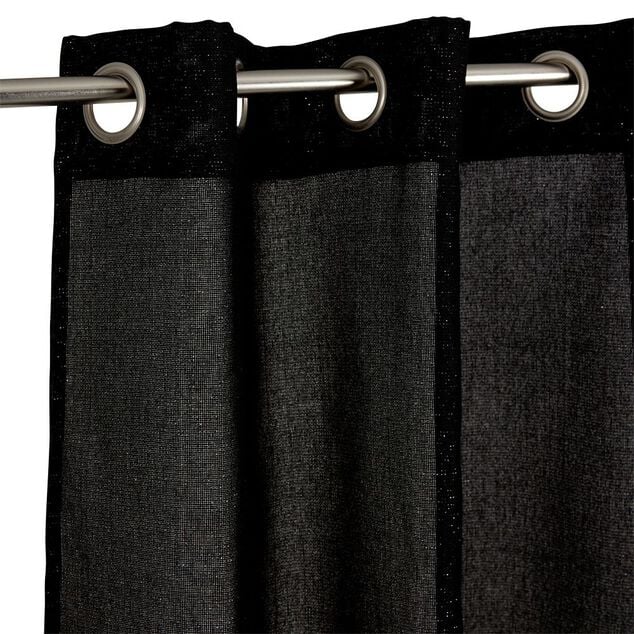 Rideau uni noir et fil m&eacute;tallique brillant 100% polyester 140x240cm