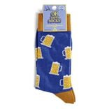 Chaussettes originales motif bi&egrave;re bleu/jaune - T41/45