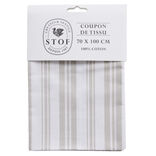 Coupon tissu imprim&eacute; Amboise 70x100cm coton blanc et beige