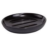 Porte-savon rond céramique noir Ø10xH2cm
