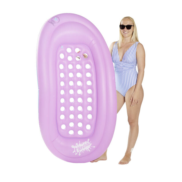 Matelas piscine gonflable plastique 2en1 rose 178x86xH23cm