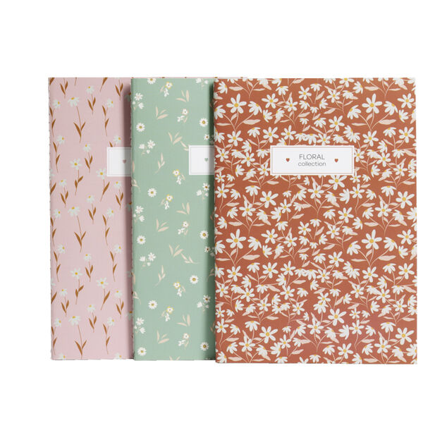 Carnet A5 champêtre à lignes 80 pages x3