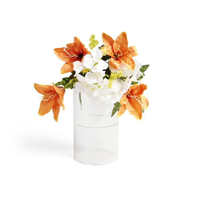 Fleur artificielle piquet lys/hortensia violet &Oslash;20xH46cm