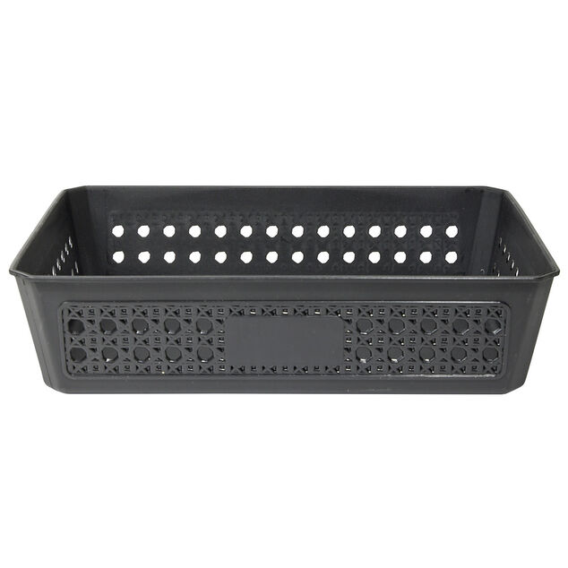 Panière de rangement plastique 27x19xH7cm (3 modèles)