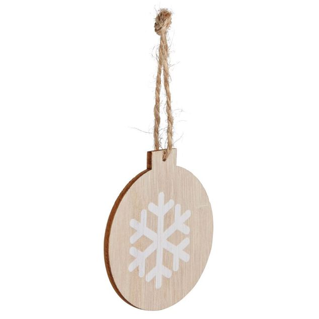 Suspension boule plate en bois &Oslash;6cm - 3 mod&egrave;les