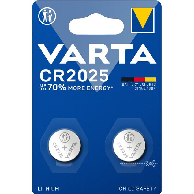 Pile lithium plates Varta CR2025 x2