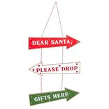 Suspension panneaux Dear Santa en bois 17xH20cm