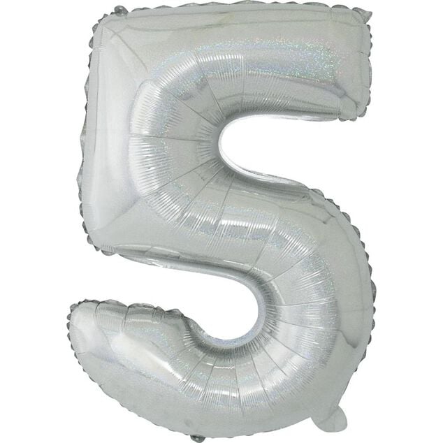 Ballon chiffre 5 en aluminium