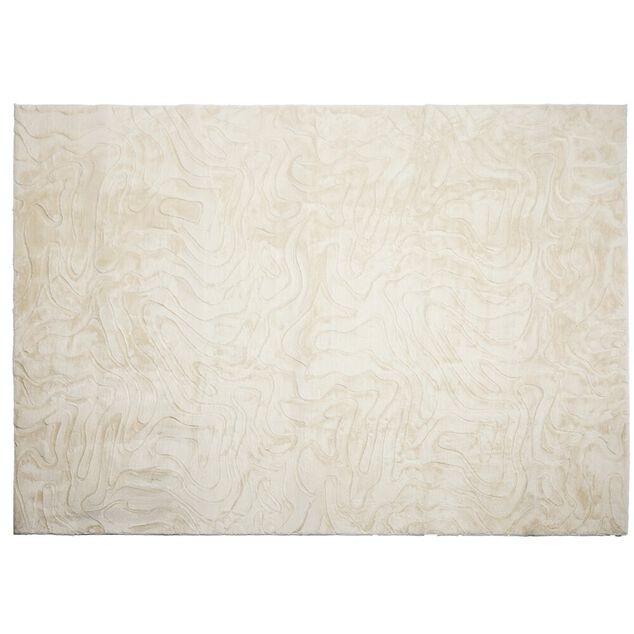 Tapis rectangulaire textur&eacute; polyester beige 160x230cm (2 mod&egrave;les)