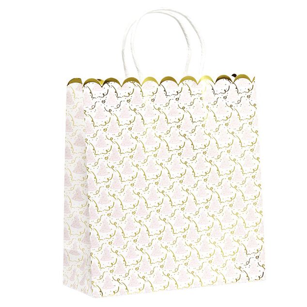 Sac cadeau motifs dor&eacute;s 26x41cm
