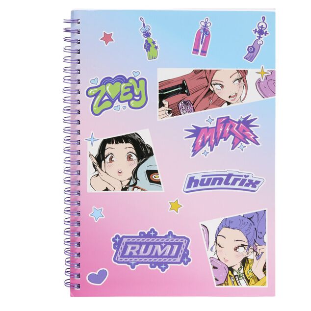 Carnet de notes &agrave; spirales Kpop Demon Hunters Zoey Mira Rumi 17x24cm