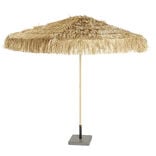 Parasol de jardin brun naturel &agrave; franges &Oslash;270xH240cm