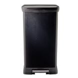 Poubelle &agrave; p&eacute;dale plastique noir carbone 50L