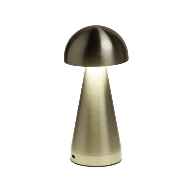 Lampe de table Roundi USB tactile grise Ø9,5xH22,5cm