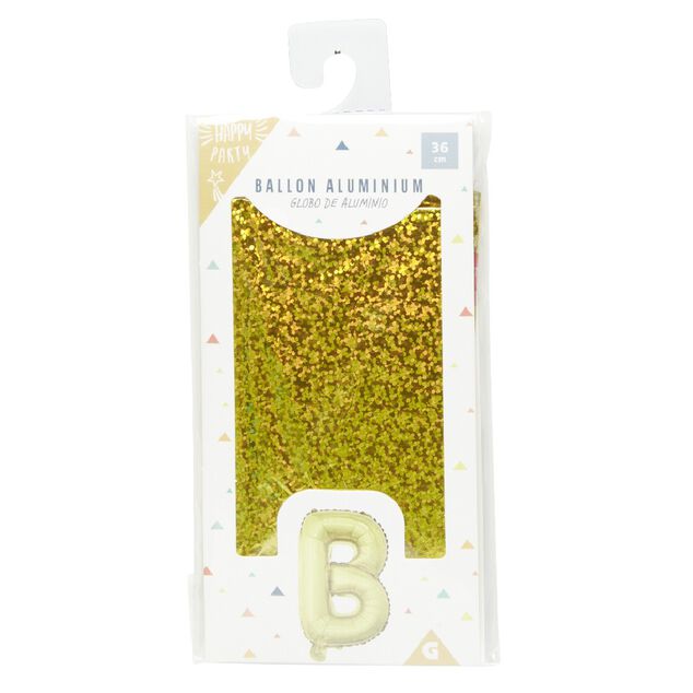Ballon forme lettre B aluminium (2 modèles doré ou argenté)