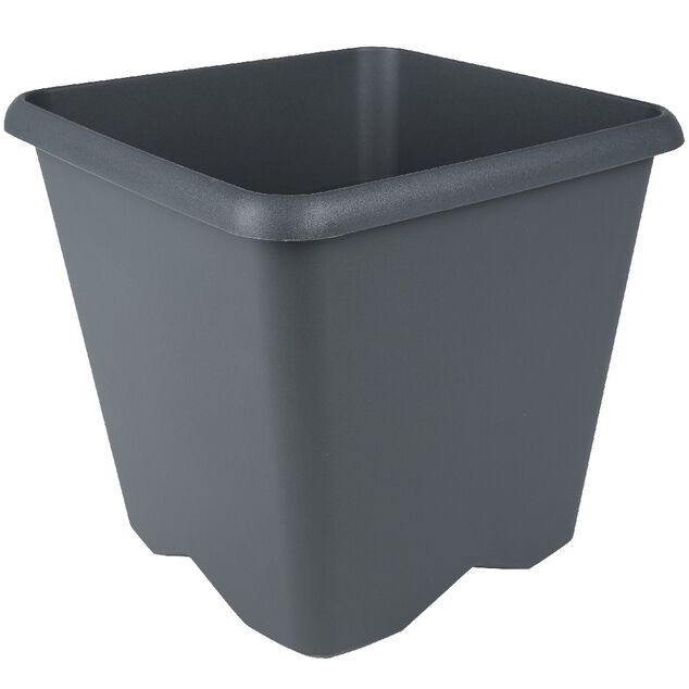 Pot de jardin carr&eacute; Chorus gris anthracite 15,2 L