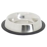 Gamelle ronde inox pour chien avec base antid&eacute;rapante &Oslash;15,6xH3,2cm