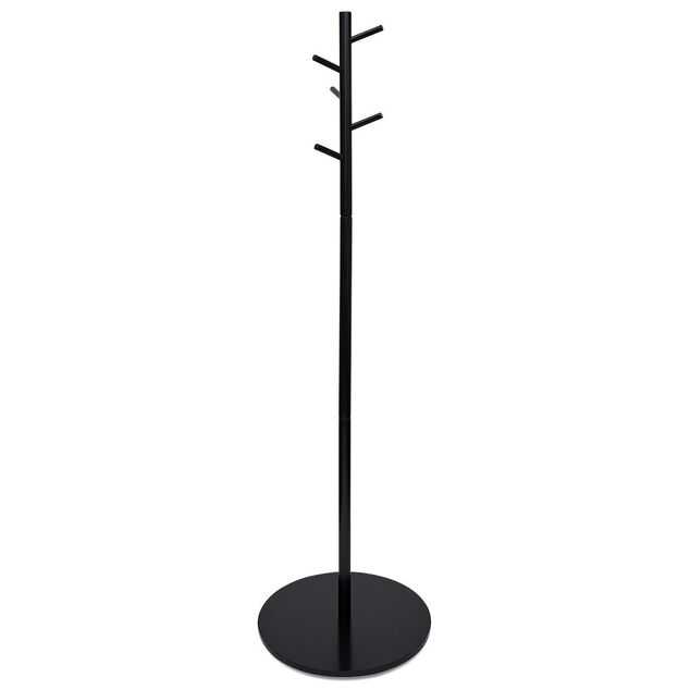 Porte manteau bois noir 5 crochets 50xH170cm