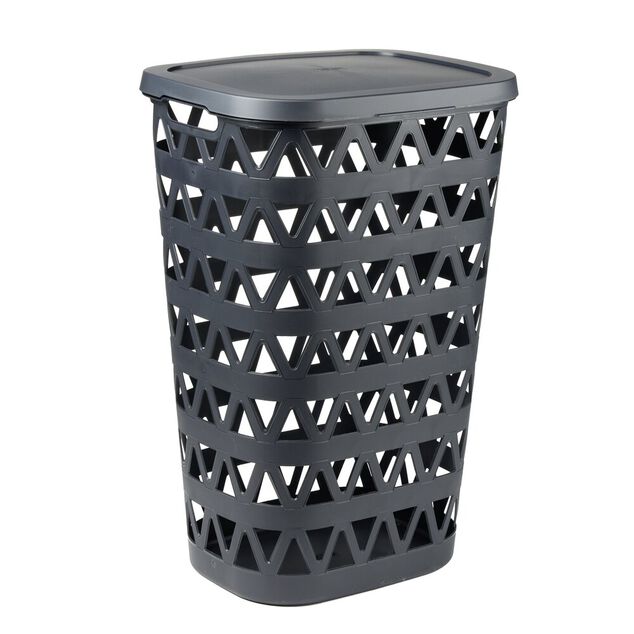 Coffre &agrave; linge Oceanna plastique bleu 55L