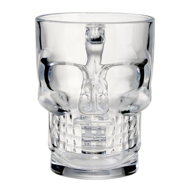Chope de bi&egrave;re Halloween forme t&ecirc;te de mort 510ml