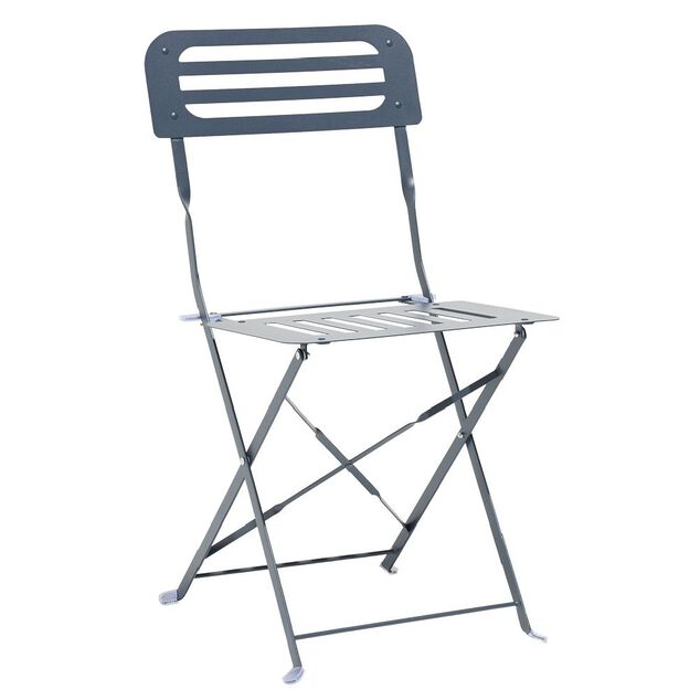 Chaise de jardin Rio pliante m&eacute;tal gris 41x45xH82cm