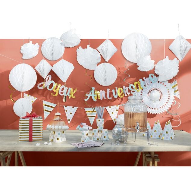 Rosace blanche à suspendre