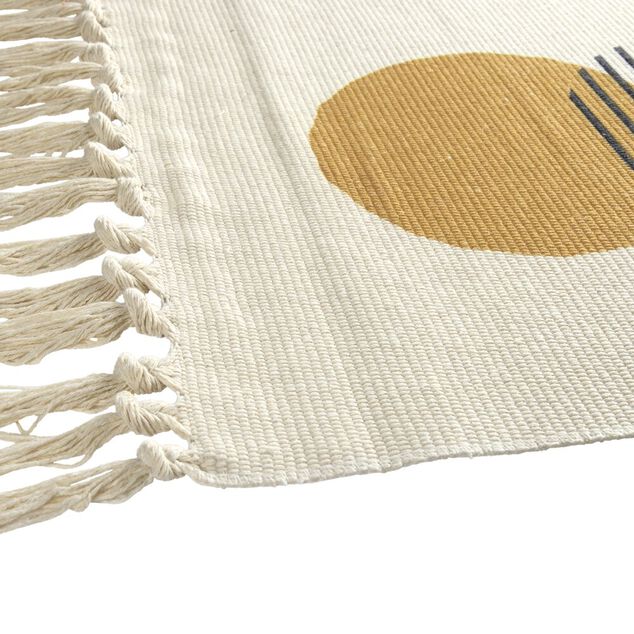 Tapis salle de bain à franges design ronds 45x70cm