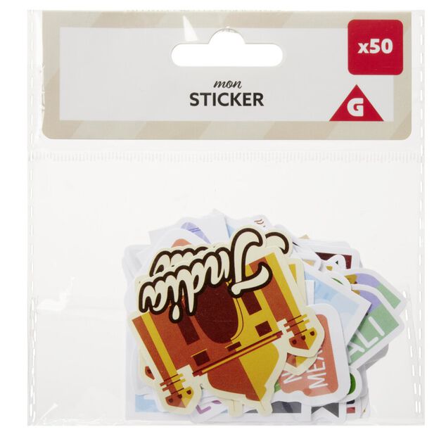 Autocollant th&egrave;me voyage x50