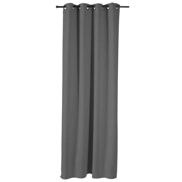 Rideau occultant porte gris fonc&eacute;135x240cm
