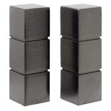 Embout tringle à rideau Ø20mm 3 cubes aluminium x2