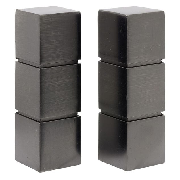 Embout tringle à rideau Ø20mm 3 cubes aluminium x2