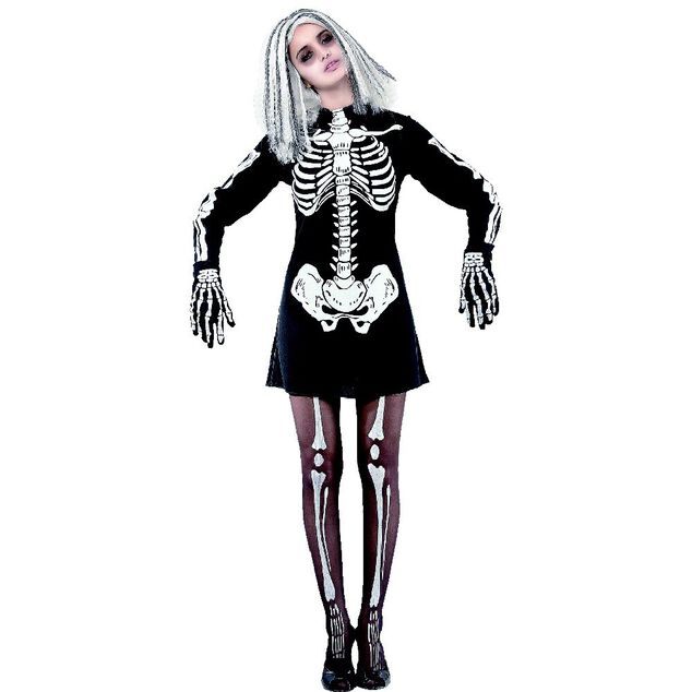 D&eacute;guisement adulte Halloween squelette robe - Taille S