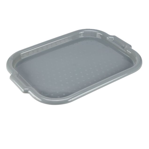 Plateau rectangulaire plastique gris 29x40cm